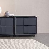 NNEDSZ Prado Bedside Table MDF Construction Fabric Upholstery Iron Feet