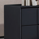 NNEDSZ Prado Bedside Table MDF Construction Fabric Upholstery Iron Feet