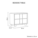 NNEDSZ Prado Bedside Table MDF Construction Fabric Upholstery Iron Feet