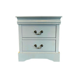 NNEDSZ Bedside Table White Colour With 2 Drawers Night Stand Solid Wood Metal Handles