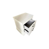 NNEDSZ Bedside Table White Colour With 2 Drawers Night Stand Solid Wood Metal Handles