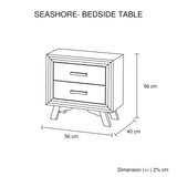 NNEDSZ Bedside Table White Colour With 2 Drawers Night Stand Solid Wood Metal Handles