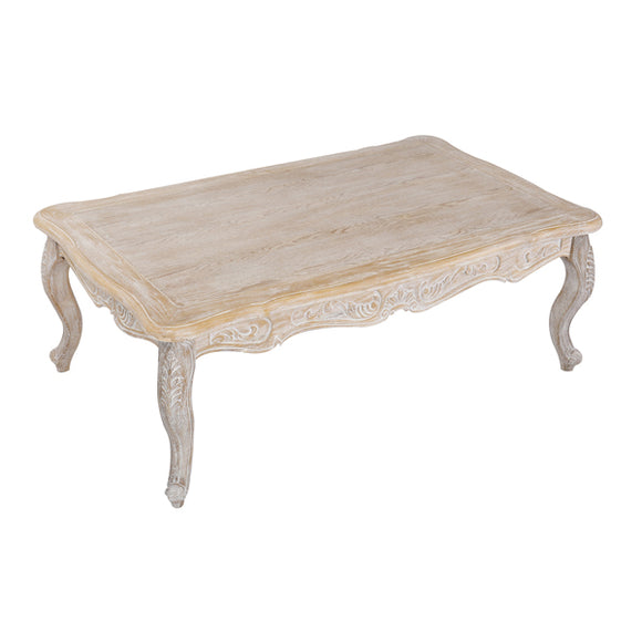 NNEDSZ Coffee Table Oak Wood Plywood Veneer White Washed Finish