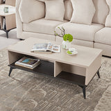 NNEDSZ Coffee Table 2 Open Storage Cabinet MDF in Champagne Colour