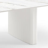 NNEDSZ Coffee Table Sintered Stone Top MDF Table Base Glossy White