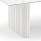 NNEDSZ Coffee Table Sintered Stone Top MDF Table Base Glossy White