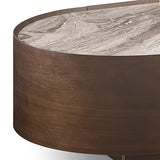 NNEDSZ Coffee Table MDF Board Melamine Interior Ample Storage in Dark Walnut colour