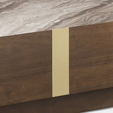 NNEDSZ Coffee Table MDF Board Melamine Interior Ample Storage in Dark Walnut colour