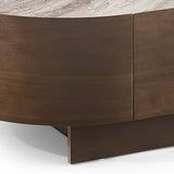NNEDSZ Coffee Table MDF Board Melamine Interior Ample Storage in Dark Walnut colour