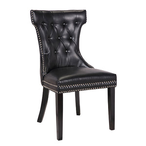 NNEDSZ Century 2X Dining Chair Black Pu Wooden Legs
