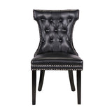 NNEDSZ Century 2X Dining Chair Black Pu Wooden Legs