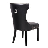NNEDSZ Century 2X Dining Chair Black Pu Wooden Legs