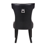 NNEDSZ Century 2X Dining Chair Black Pu Wooden Legs