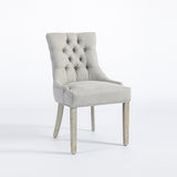 NNEDSZ Coaster 2X Dining Chair Light Grey Linen White Wash Legs