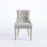 NNEDSZ Coaster 2X Dining Chair Light Grey Linen White Wash Legs