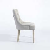NNEDSZ Coaster 2X Dining Chair Light Grey Linen White Wash Legs