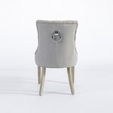 NNEDSZ Coaster 2X Dining Chair Light Grey Linen White Wash Legs