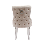 NNEDSZ Lyon 2X Dining Chair Beige Velvet STAINLESS Legs