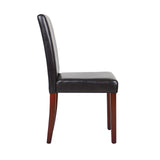 NNEDSZ 2x Wooden Frame Brown Leatherette Dining Chairs with Solid Pine Legs