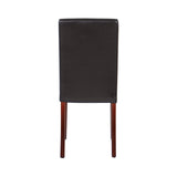 NNEDSZ 2x Wooden Frame Brown Leatherette Dining Chairs with Solid Pine Legs