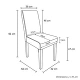 NNEDSZ 2x Wooden Frame Brown Leatherette Dining Chairs with Solid Pine Legs