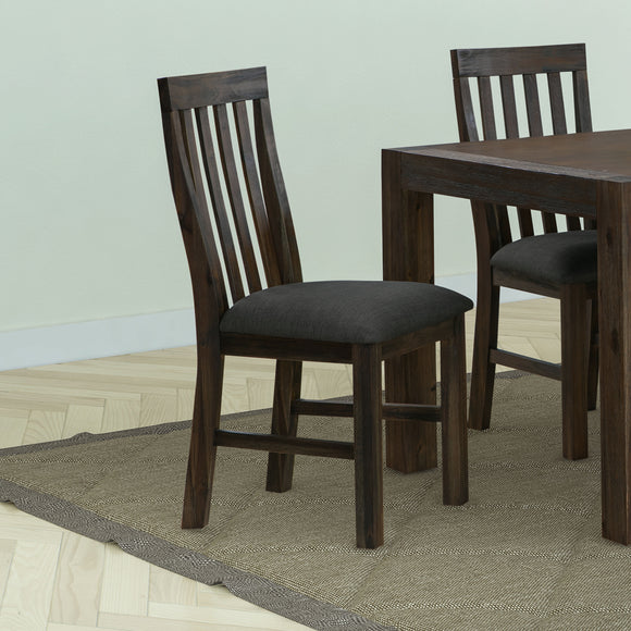 NNEDSZ 2x Wooden Frame Leatherette in Solid Wood Acacia & Veneer Dining Chairs in Chocolate Colour