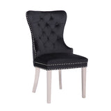 NNEDSZ Victoria 2X Dining Chair Black Velvet & STAINLESS STEEL Legs