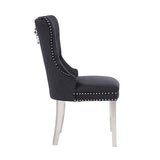NNEDSZ Victoria 2X Dining Chair Black Velvet & STAINLESS STEEL Legs