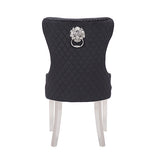 NNEDSZ Victoria 2X Dining Chair Black Velvet & STAINLESS STEEL Legs