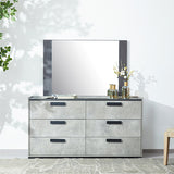 NNEDSZ Tallboy with 5 Storage Drawers MDF Combination of Black & Cement Colour