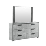 NNEDSZ Tallboy with 5 Storage Drawers MDF Combination of Black & Cement Colour