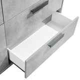 NNEDSZ Tallboy with 5 Storage Drawers MDF Combination of Black & Cement Colour