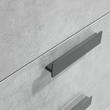 NNEDSZ Tallboy with 5 Storage Drawers MDF Combination of Black & Cement Colour