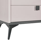 NNEDSZ Dressing Chest With 6 Storage Drawers MDF Mirror Combination of Champagne and Black Colour