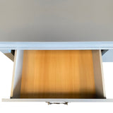 NNEDSZ Dressing Chest with 6 Storage Drawers in Solid Wooden Mirror Metal Handles White Colour