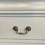 NNEDSZ Dressing Chest with 6 Storage Drawers in Solid Wooden Mirror Metal Handles White Colour