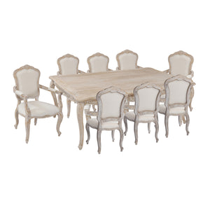 NNEDSZ Medium Size Oak Wood White Washed Finish Arm Chair Dining Set