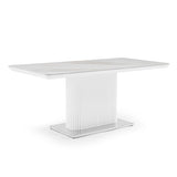 NNEDSZ Dining Table Ceramic Table Top MDF Stainless Steel feet