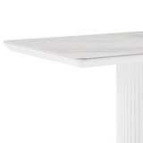 NNEDSZ Dining Table Ceramic Table Top MDF Stainless Steel feet
