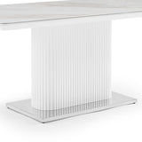 NNEDSZ Dining Table Ceramic Table Top MDF Stainless Steel feet
