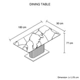 NNEDSZ Dining Table Ceramic Table Top MDF Stainless Steel feet