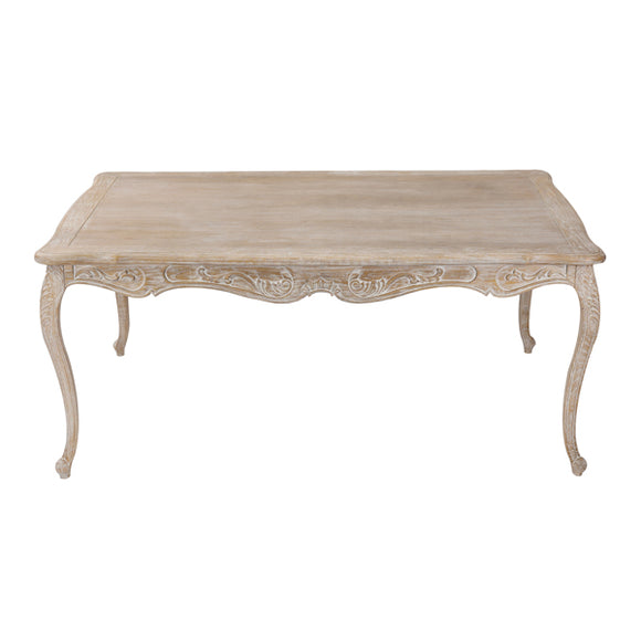 NNEDSZ Dining Table Oak Wood Plywood Veneer White Washed Finish in Medium Size