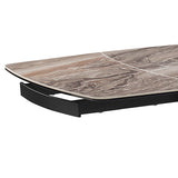 NNEDSZ Dining Table MDF Ceramic Glass Table Top Extendable Decorative Stripe