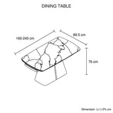 NNEDSZ Dining Table MDF Ceramic Glass Table Top Extendable Decorative Stripe