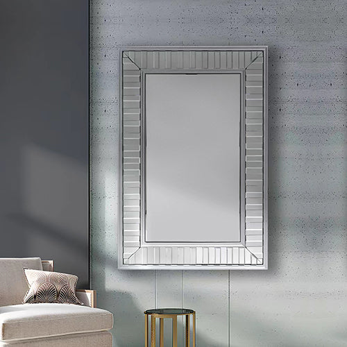 NNEDSZ Wall Mirror MDF Silver Mirror Clear Image Rectangular Shape MRR-07
