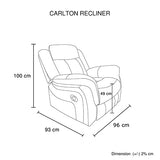 NNEDSZ Carlton 1R Finest Fabric Recliner Sturdy Construction Metal Mechanism
