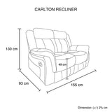 NNEDSZ Carlton 2R Finest Fabric Recliner Sturdy Construction Metal Mechanism