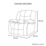 NNEDSZ 1R Seater Finest Leatherette Recliner Feature Console LED Light Ultra Cushioned