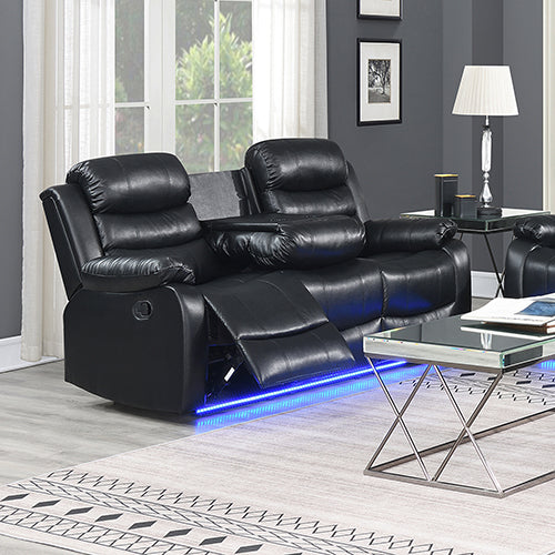 NNEDSZ 3R Seater Finest Leatherette Recliner Feature Console LED Light Ultra Cushioned