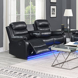 NNEDSZ 3R Seater Finest Leatherette Recliner Feature Console LED Light Ultra Cushioned
